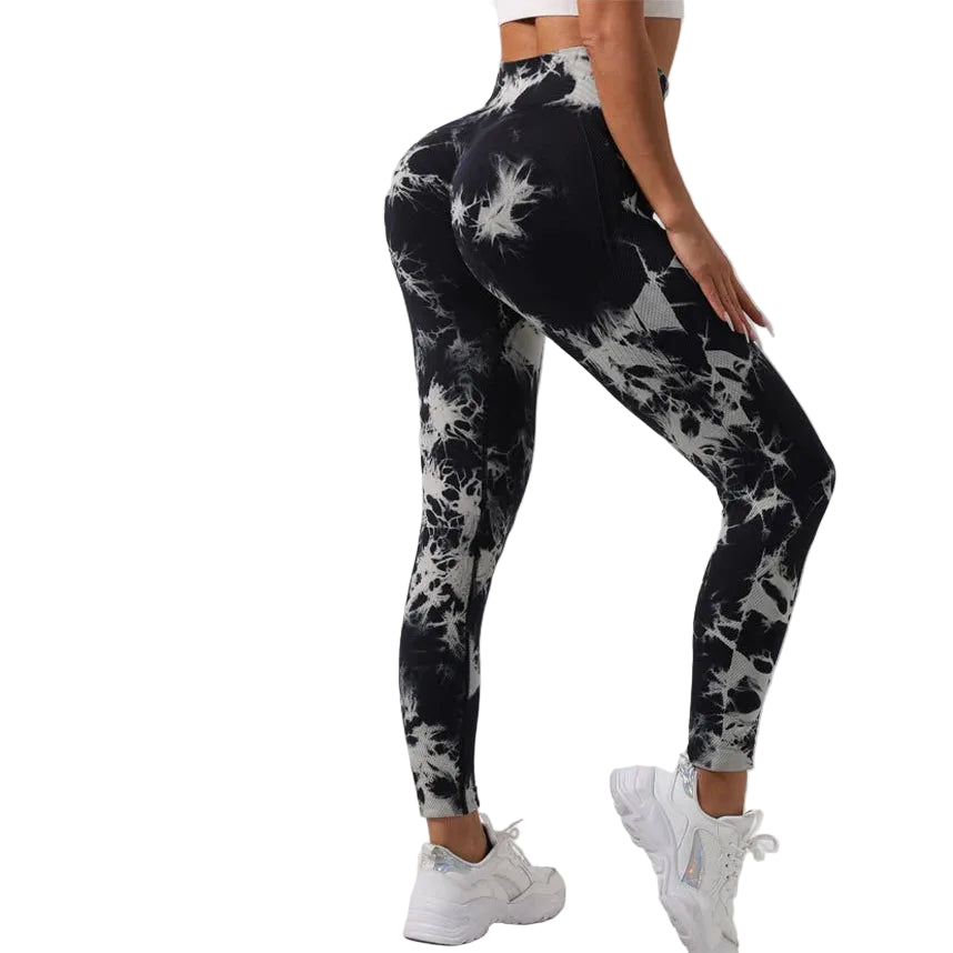 WAREBALL New Tie Dye Yoga Pants Gym Leggings Women Seamless High Waist Push Up Sport Tights Fitness Workout Leggins